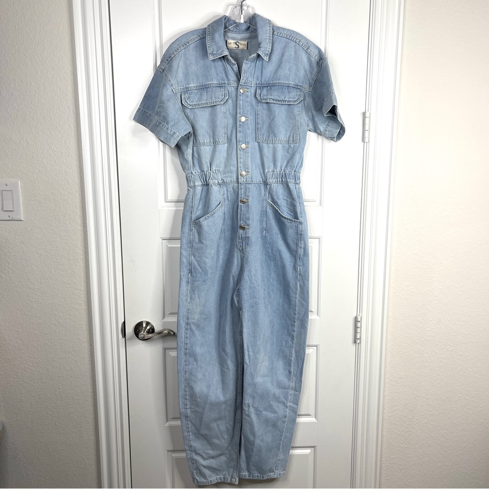 FREE PEOPLE Marci Coverall Jumpsuit NEW Size S Clear Skies Blue - Picture 2 of 13